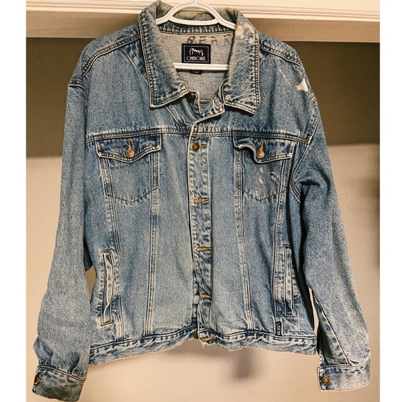 Vintage Oversized Distressed Denim Jacket - Picture 1 of 8